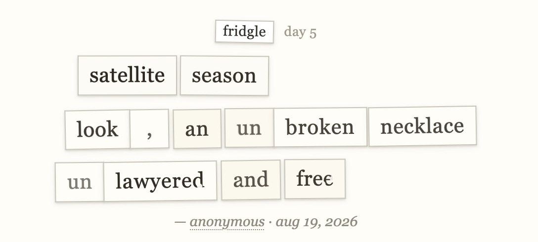 fridgle day 5 · aug 19, 2026
